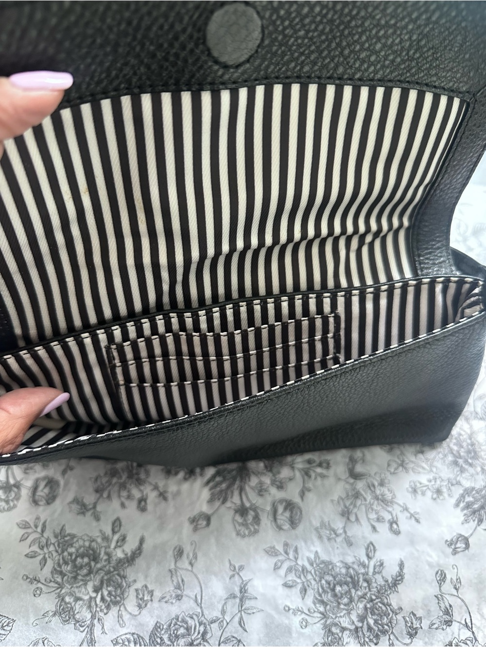 Kate Spade Black Pebbled Leather Clutch Shoulder Bag - Picture 5 of 7
